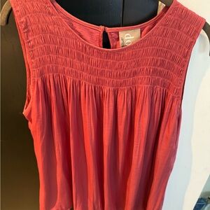Dolan Pink Smocked Sleeveless Blouse
